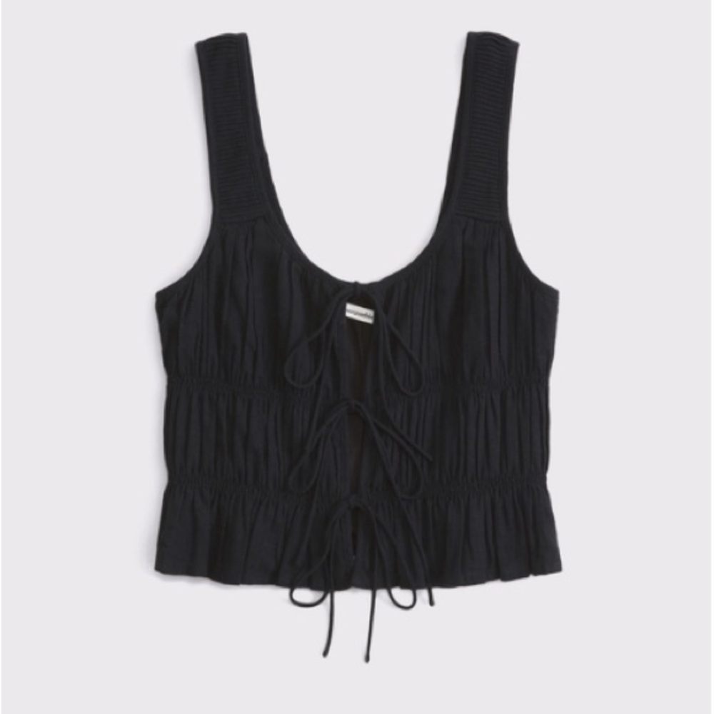 Abercrombie & Fitch Ruched Tie-Front Top